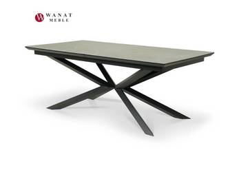 Stół ze spieku kwarcowego rozkładany 180-260x100cm GREY
