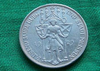 Niemcy Weimar 3 marki 1929 Ag  1000-lecie Miśni