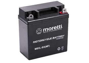 Akumulator Motocyklowy 5Ah Moretti MB5L-BS 65A P+ Radomsko, Brzeźnicka 58