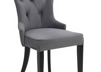 Pikowane krzesło w stylu glamour szare VELVET