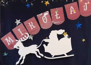 Mikołaj, sanie, renifer - dekoracje świąteczne