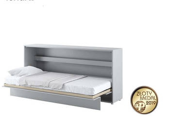 Półkotapczan Łóżko w Szafie BED CONCEPT 90x200 Szary Połysk