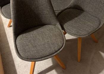 4 używane  foteliki w kolorze grafit do jadalni i salonu