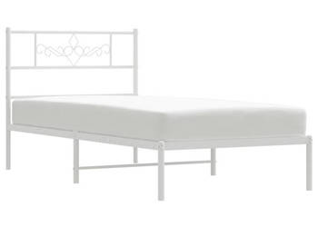 Łóżko Metalowe Białe Rama Łóżka Ze Stelażem Biała 107x203 cm WM-355312