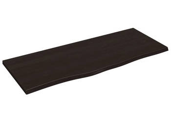 Blat stołu ciemnobrązowy 100x40x2 cm lite drewno dębowe WM-3156425