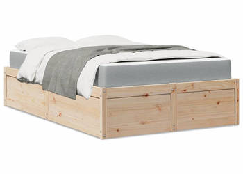 Łóżko z materacem 120x200 cm lite drewno sosnowe WM-3281937