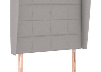 Zagłówek uszak jasnoszary 83x23x118/128 cm tkanina WM-3117930