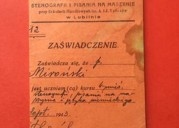 ( 731 ) Zaświadczenie Instytutu Stenografii