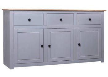 Szafka szara 135x40x80 cm lite drewno sosnowe seria Panama WM-282704
