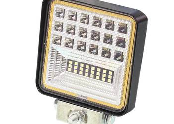 LAMPA ROBOCZA HALOGEN LED, 42 LED + OBRYSOWA DIODA, KWADRATOWA, 9-36V,