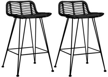 vidaXL Krzesła barowe, 2 szt., czarne, rattanowe(SKU:285233)