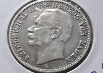 3 Marki Fryderyk II Badenia 1912 r.-men G. -rzadkość-J
