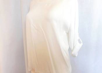 Bluzka biała Bluza elegancka r. 40 Rękaw 3/4 Regulowany stan bdb-