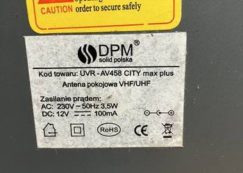 antena pokojowa DPM UVR-AV458 CITY max plus jak nowa Wpisz przynajmniej 16