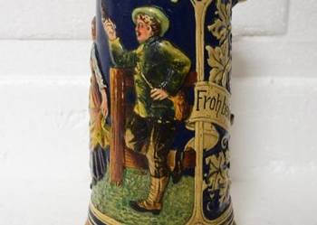 Przedwojenny niemiecki kufel 1/2 L - Uszkodzony .