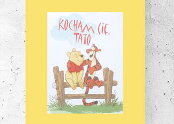 Kubuś Puchatek plakat A4, plakat z misiem Puchatkiem i Tygryskiem, poster