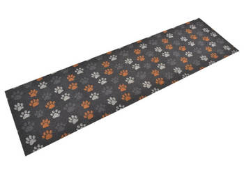 Dywanik kuchenny wzór w odciski łapki 45x150 cm aksamitny WM-136573