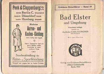 (715)BAD ELSTER UND UMGEBUNG - REISEFUHRER 1923 ROK