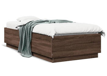 Rama łóżka brązowy dąb materiał drewnopochodny 100x200 cm WM-3209722
