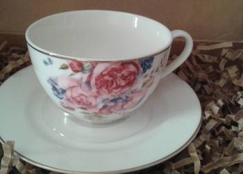 ALTOM DESIGN Filiżanka porcelanowa 200 ml ze spodkiem NOWA