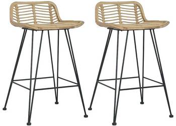 vidaXL Krzesła barowe, 2 szt., naturalny rattan(SKU:285232)