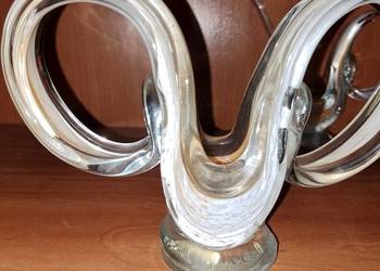 Wazon wazoniki świeczniki szklane PRL