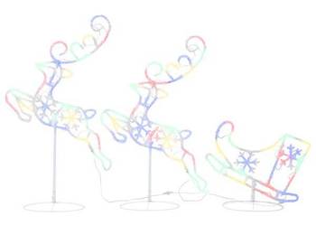 vidaXL Świąteczne, lecące renifery z saniami,akryl, 260x21x87 cm(SKU:32851)