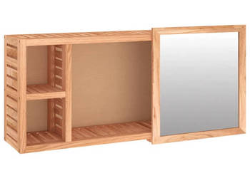 Szafka z lustrem 80x17x34 cm lity orzech włoski WM-350368