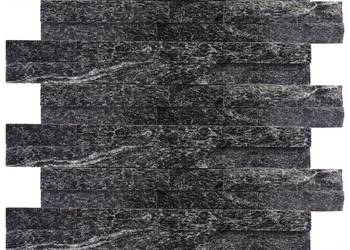 Panele ścienne 10x36 kwarcyt Stackstone Black ściany