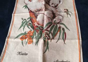 Makatka lniana Koalas Australia (by Heil) vintage retro PRL