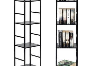 Regał drewniany nowoczesny metalowa rama LOFT 4 półki czarny ModernHome
