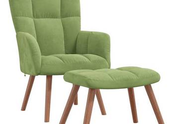 vidaXL Fotel z podnóżkiem, jasnozielony(SKU:328065)