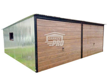Garaż blaszany 6x5 2x Brama uchylna GP141