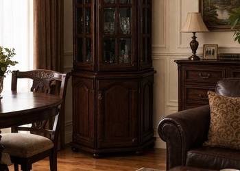 PROMOCJA Stylowa Witryna Narożnik Dąb Orzech Włoski BEKAS Producent Mebli