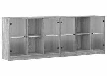 Biblioteczka z drzwiczkami szary dąb sonoma 204x37x75 cm WM-3206536