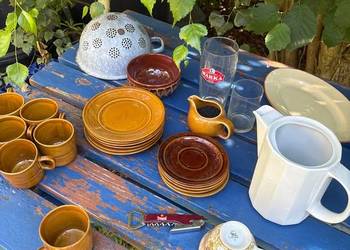 Lubliana zestaw porcelany PRL filiżanki, talerze, dzbanki szklanki