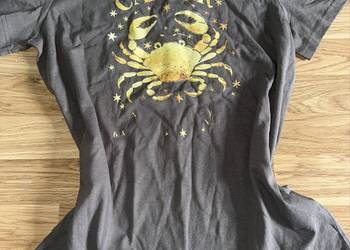 Ciemnoszary T-shirt zodiak RAK (cancer) złoty nadruk