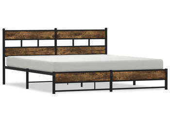 Łóżko Czarne Metalowe Rama Łóżka Metalowa Ze Stelażem 200x200 cm WM-3308489