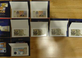 WYPRZEDAŻ KOLEKCJI banknoty kolekcjonerskie UNC z folderami