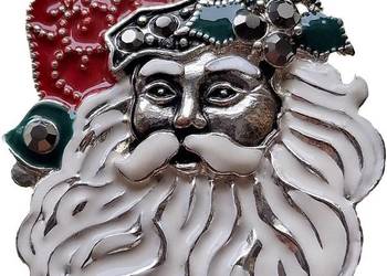 BROSZKA KOSTIUMOWA W STYLU ART DECO SANTA CLAUS BOŻE NARODZE BROSZKA KOSTIUMOWA W STYLU ART DECO SANTA CLAUS BOŻE NARODZE