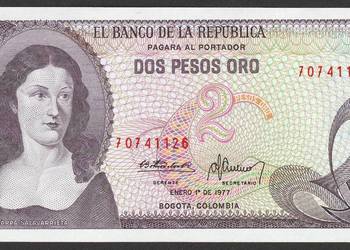 KOLUMBIA 2 PESOS 1977 - STAN BANKOWY UNC