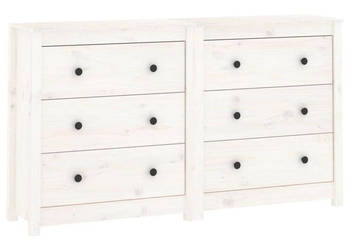 Komoda biała 140x35x80 cm drewno sosnowe WM-3114080
