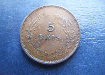 Stare monety 5 real 1899 Portugalia