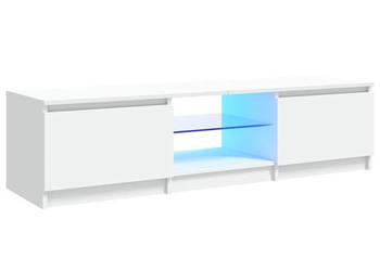 Szafka pod TV z oświetleniem LED biała 140 x 40 x 355 cm WM-804292