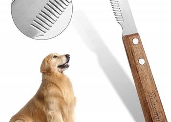 Nóż do przycinania psa z drewnianym uchwytem