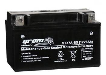Akumulator motocyklowy GROM GTX7A-BS 12V 6Ah 120A L+