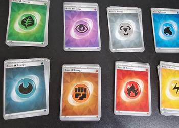 karty Pokemon energia 45szt walczące mroczne stalowe psychiczne