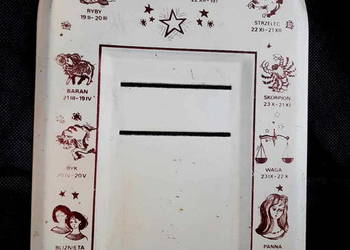 Stara EMALIA PRL-podkładka pod kalendarz zrywkowy -znaki zodiaku