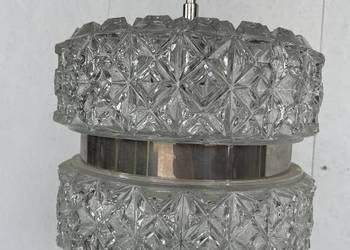 Retro lampa wiszaca z 1966 roku, Krysztal ,metal chrom firmy Kamenicky Seno