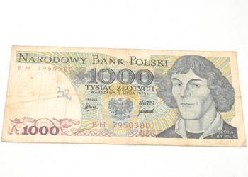 Stary banknot 1000 złotych Kopernik 1975 antyk